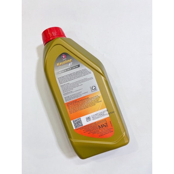 Nhớt xe máy 4T Havoline Sae 10W-40 API SN JASO MA2, dầu nhờn xe máy Catex cao cấp
