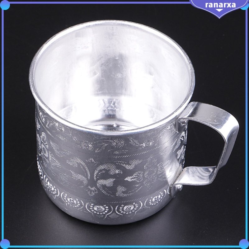 Cốc Uống Trà / Cà Phê / Trà Bằng Tay Màu Bạc 8cm X 8cm