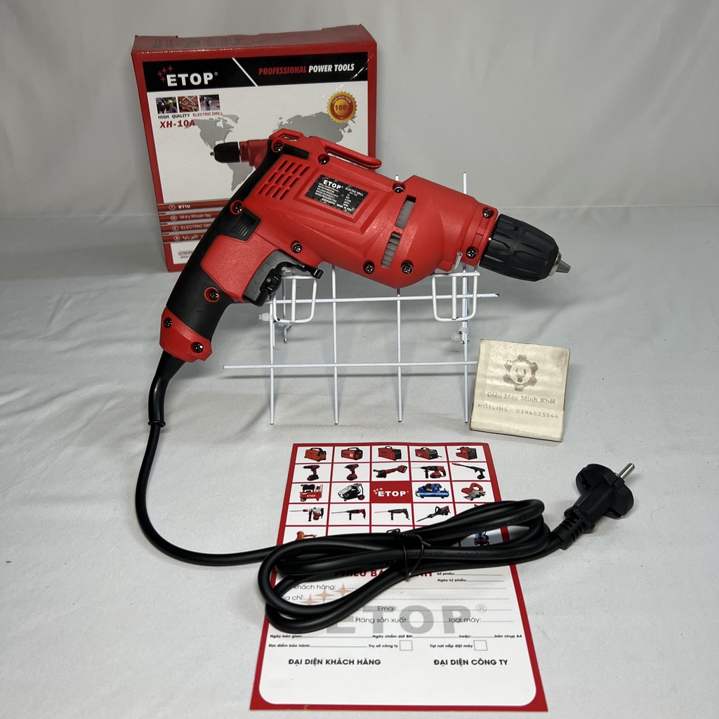 Máy khoan điện cầm tay ETOP 10MM XH-10T công suất 620W mini lõi đồng | Máy bắn vít, bắn tôn, khoan gỗ( Chính hãng)