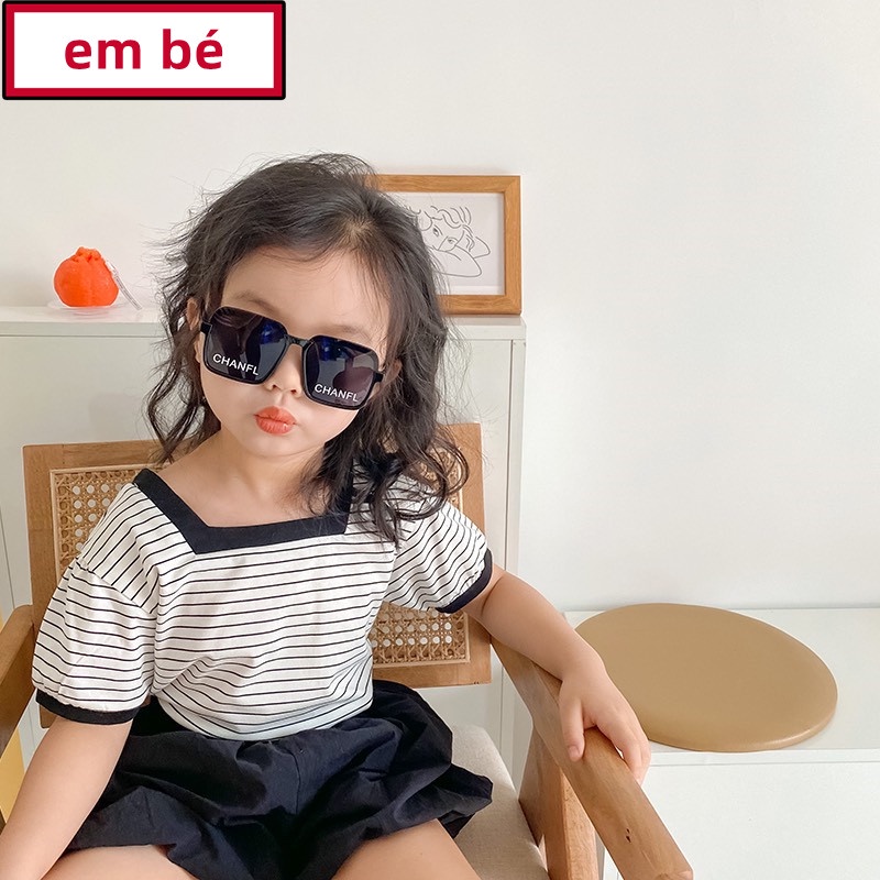 Kính hoạt hình cho bé Phong Cách Hàn Quốc Form Vuông sành điệu thương hiệu Chanfl cao cấp mã H8833