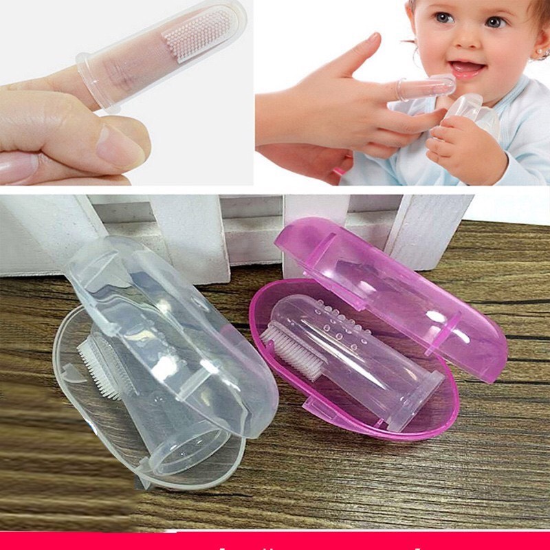 Rơ lưỡi bàn chải đánh răng xỏ ngón silicon vệ sinh miệng cho bé