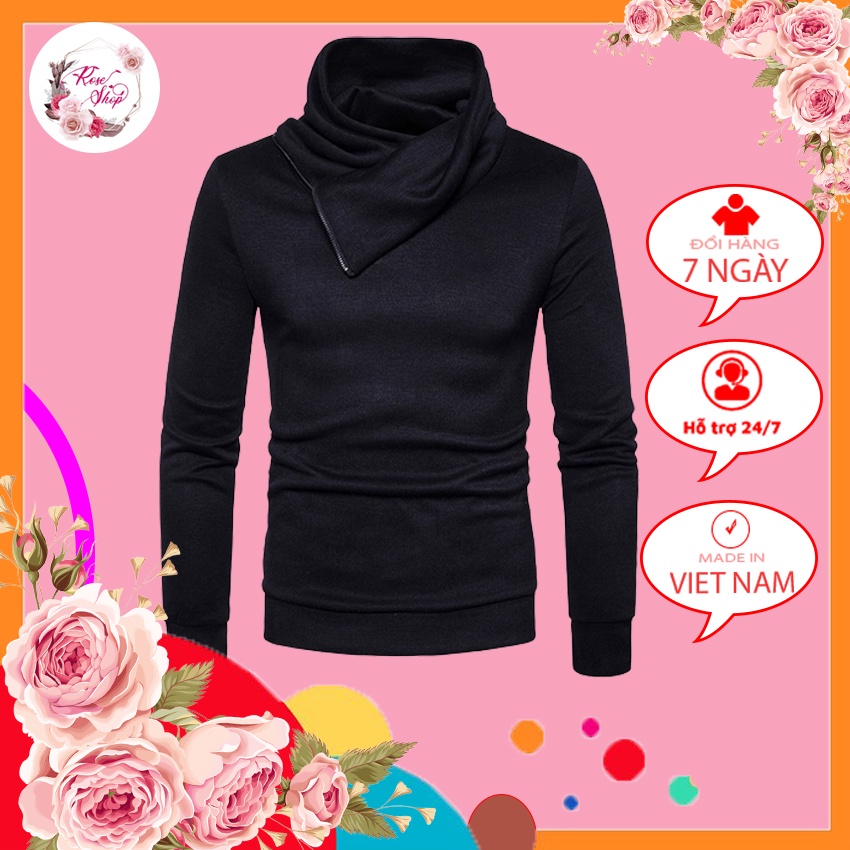 ( Siêu hot) Áo thu đông, Áo thun nam phối khóa cổ vạt chéo thu động, vải thun co dãn 4 chiều chất liệu hàn quốc  Mã N8