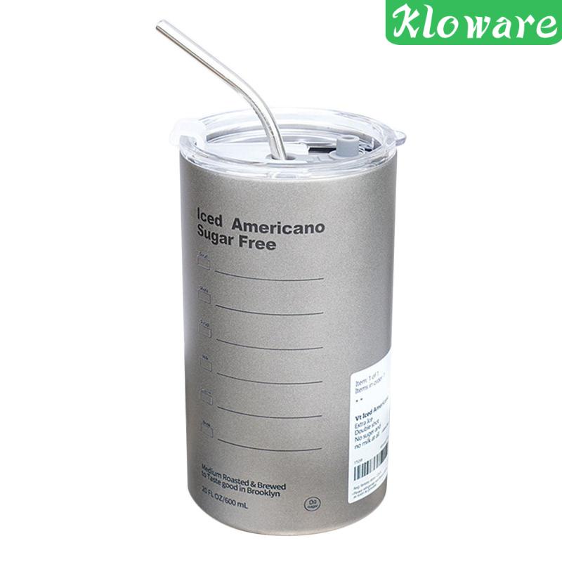 Cốc Giữ Nhiệt Hai Lớp Kèm Nắp Và Ống Hút Tiện Dụng Mang Theo Du Lịch / Cắm Trại