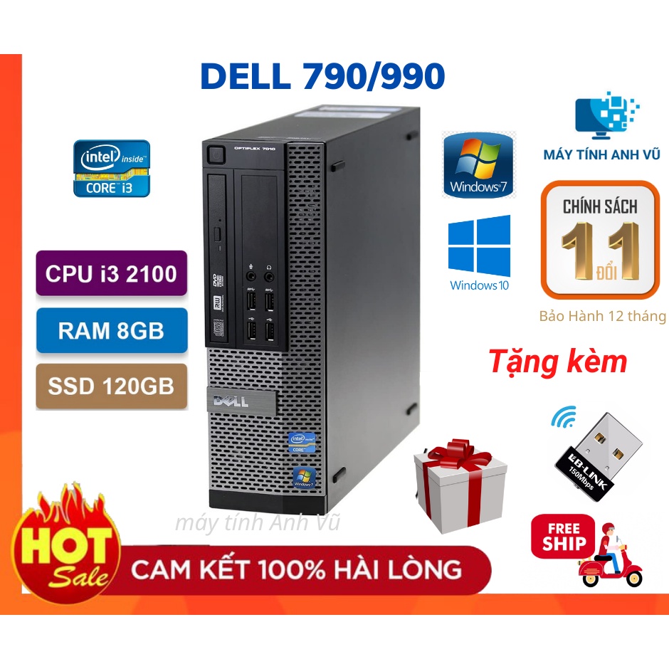 Cây Máy Tính Cũ Máy Bộ Văn Phòng Giá Rẻ - Dell Optiplex 790/990 ( I3 2100/8/SSD120G ) - Bảo Hành 12 Tháng | WebRaoVat - webraovat.net.vn