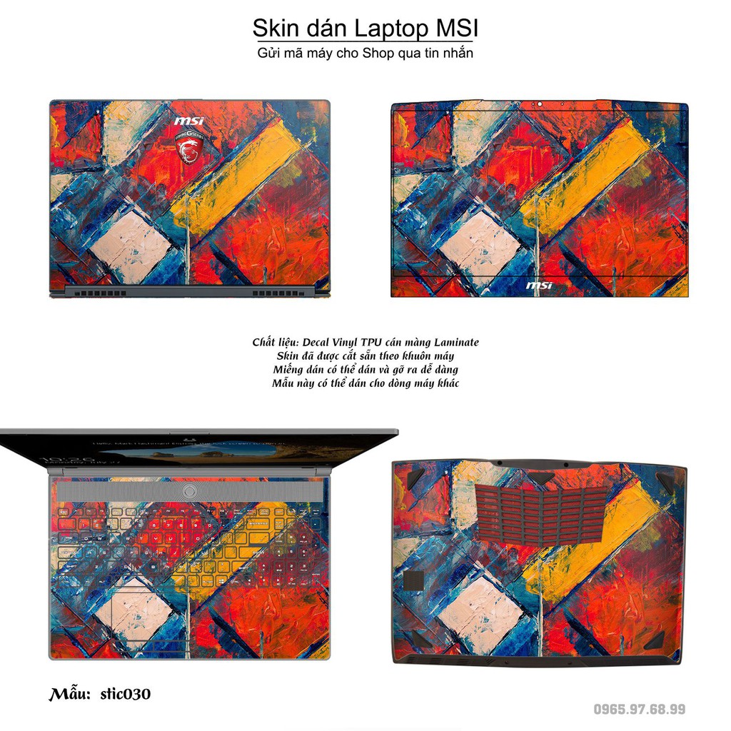 Skin dán Laptop MSI in hình Hoa văn sticker _nhiều mẫu 5 (inbox mã máy cho Shop)