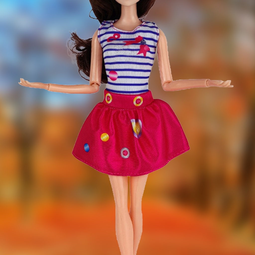 Đầm Ngắn Thân Thiện Với Da Cho Búp Bê