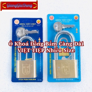 Ổ khóa đồng bấm càng dài việt tiệp nhiều kích cỡ