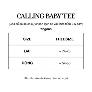 [Mã BMLT35 giảm đến 35K đơn 99K] Áo phông hồng CALLING BABY TSHIRT/PK