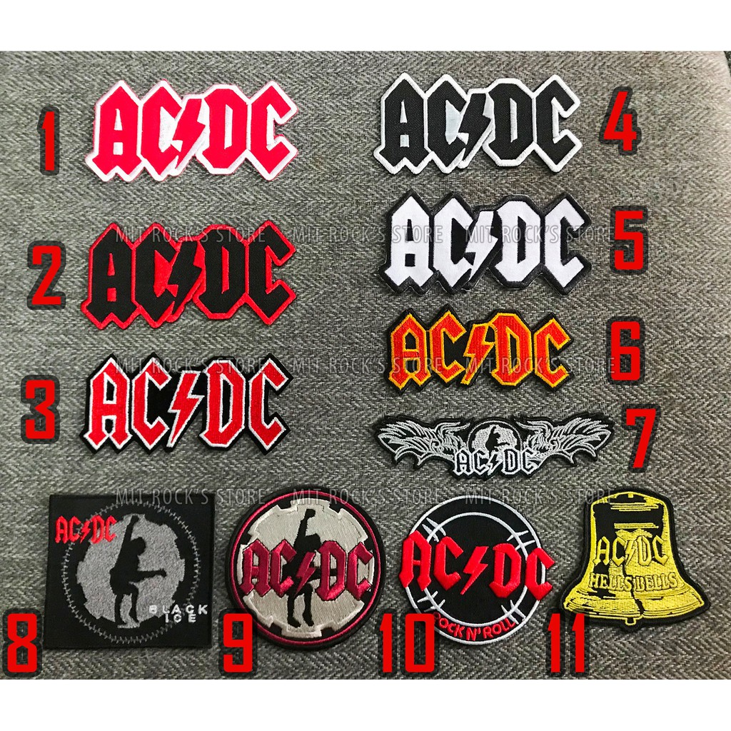 Patch ACDC - Hình ủi lên Quần, áo, ba lô, túi, nón…Hàng Thái Lan, đường chỉ may dày, xịn và đẹp.