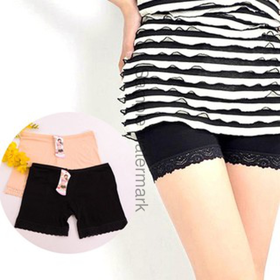 2 Quần đùi trong váy cotton viền ren (40-75kg)