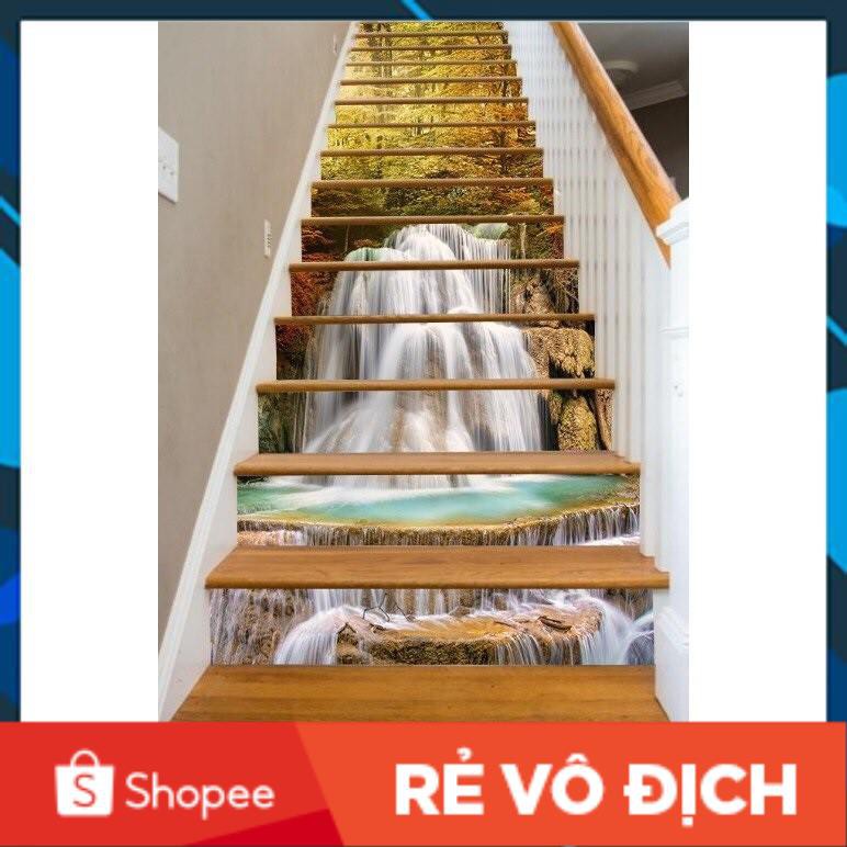 [HOT] Tranh lụa 3D 17 bậc trang trí cầu thang (Có kèm keo dán)