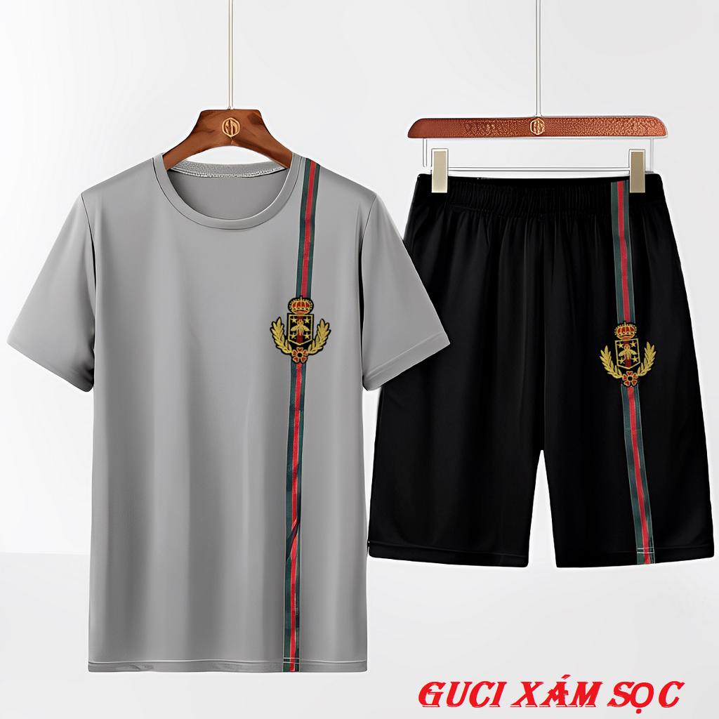 Bộ thể thao Nam Guci ngắn tay mặc nhà/ Đồ bộ quần áo thun lạnh bé trai ngắn tay kiểu Hàn Quốc 22kg đến 118kg