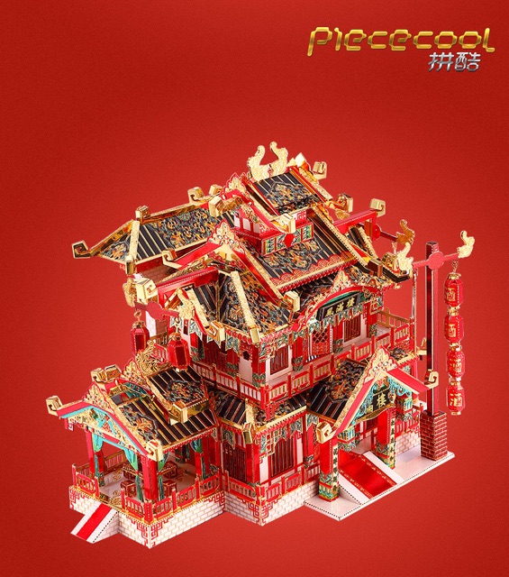 📌 Mô hình lắp ghép kim loại 3d kiến trúc Trung Hoa cổ “Đại Đường” Nhà Hàng Phong Mãn Lâu