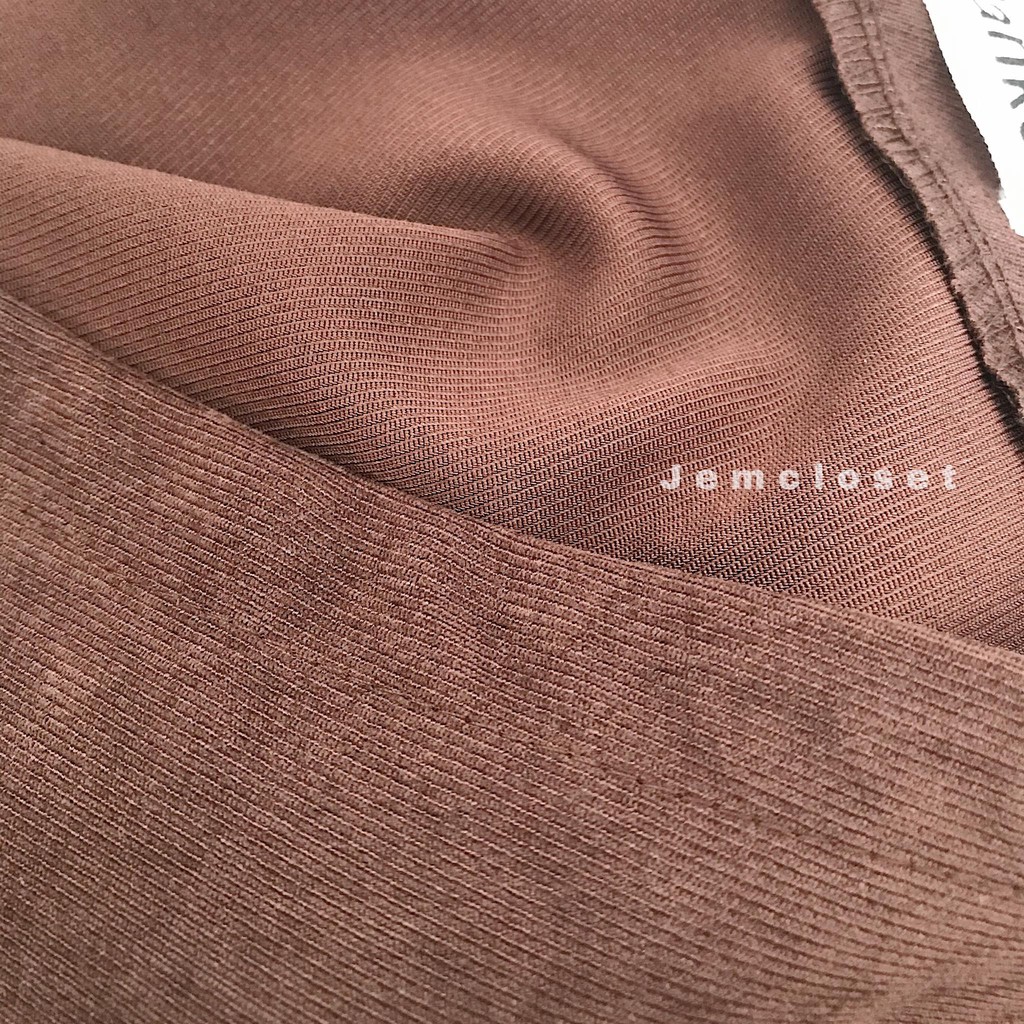 Yếm váy dài JEMCLOSET 2 màu Đen &amp; Nâu Anko Chất Liệu Nhung Mĩ Dáng Váy Chữ A Bồng Bềnh Dễ Thương Mềm Mại - 7145