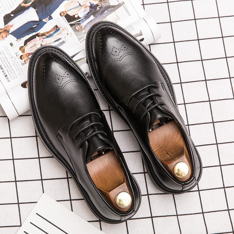 Elegant elegant leather lacing shoes for men