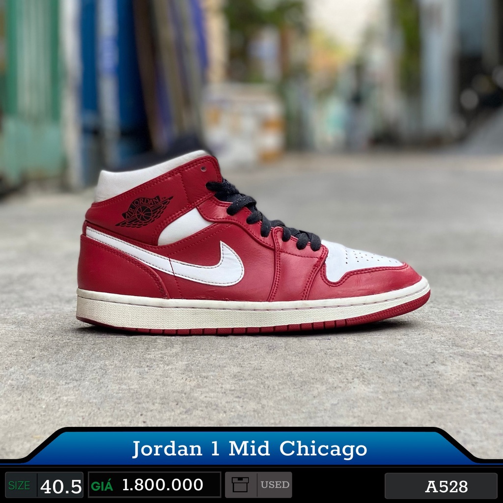 Giày Cũ Jordan 1 Mid Chicago Size 2hand chính hãng cam kết real trọn đời - Giày Cũ Sài Gòn