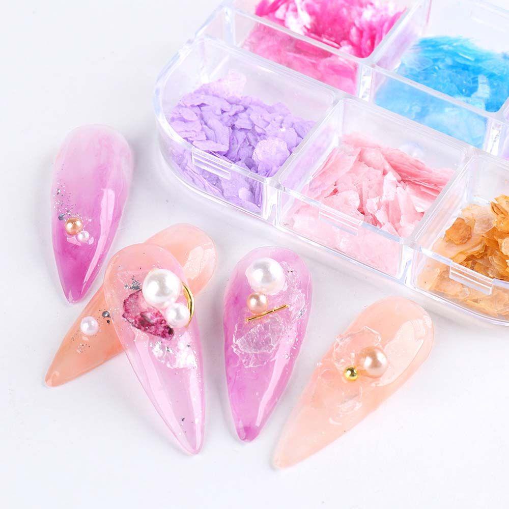 Miếng Dán Trang Trí Móng Tay 3D Hình Vỏ Sò / Ốc Sò Siêu Mỏng Phong Cách Nhật Bản