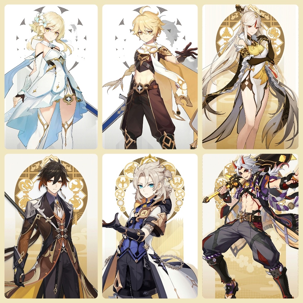 Ảnh card bo góc in hình nhân vật game GENSHIN IMPACT 50 mẫu thẻ bo viền 5*8cm anime chibi sưu tầm #