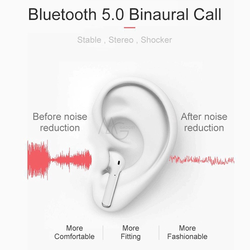 Tai nghe bluetooth NUTEK i12 không dây thể thao V5.0 chơi game chống ồn, thiết kế nhỏ gọn, êm tai