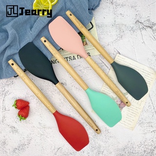 Xẻng Nấu Ăn Bằng Silicone Chịu Nhiệt Với Tay Cầm Gỗ Tiện Dụng