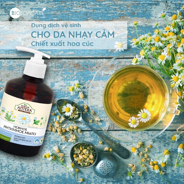 Dung dịch vệ sinh phụ nữ Zelenaya Apteka Hoa Cúc 370ml dành cho da nhạy cảm - TN158