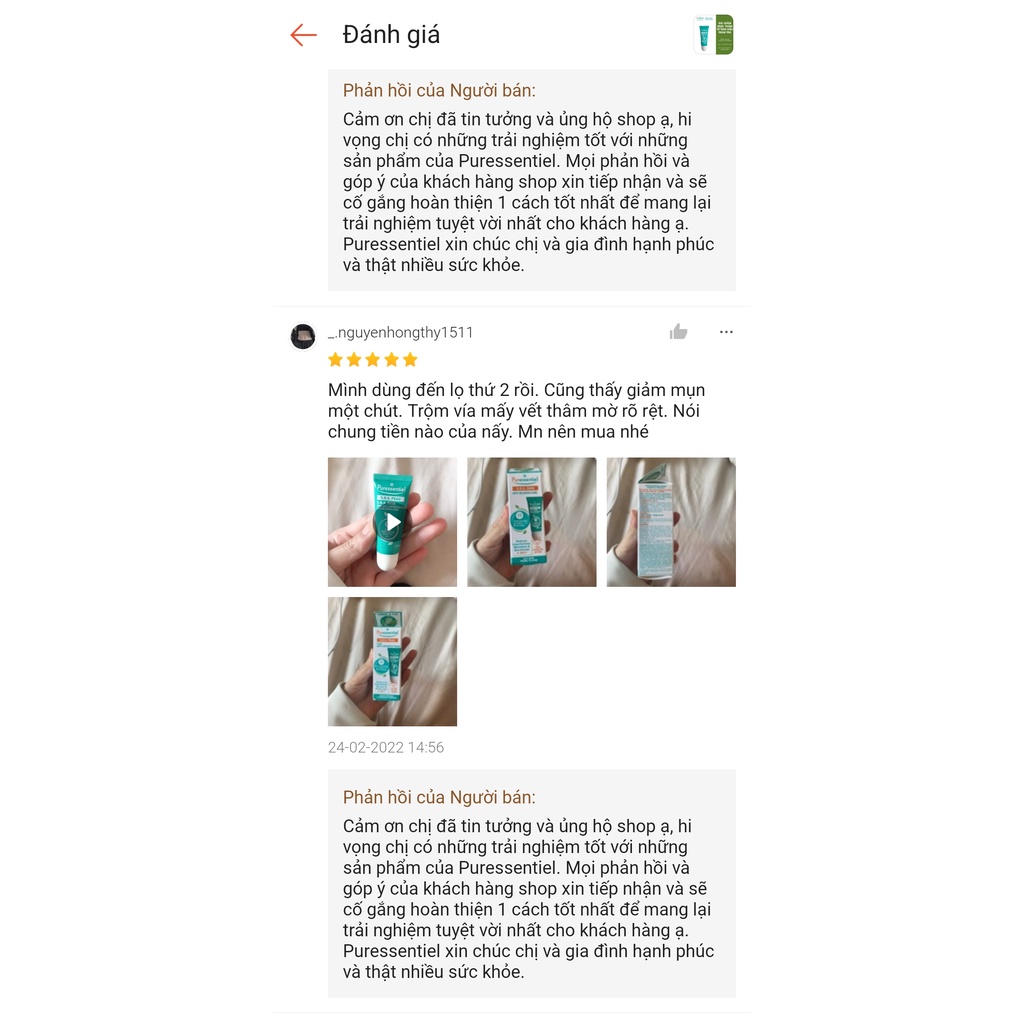 Chấm mụn giảm thâm chính hãng Puressentiel từ Pháp 10ml, giảm mụn viêm, mụn bọc