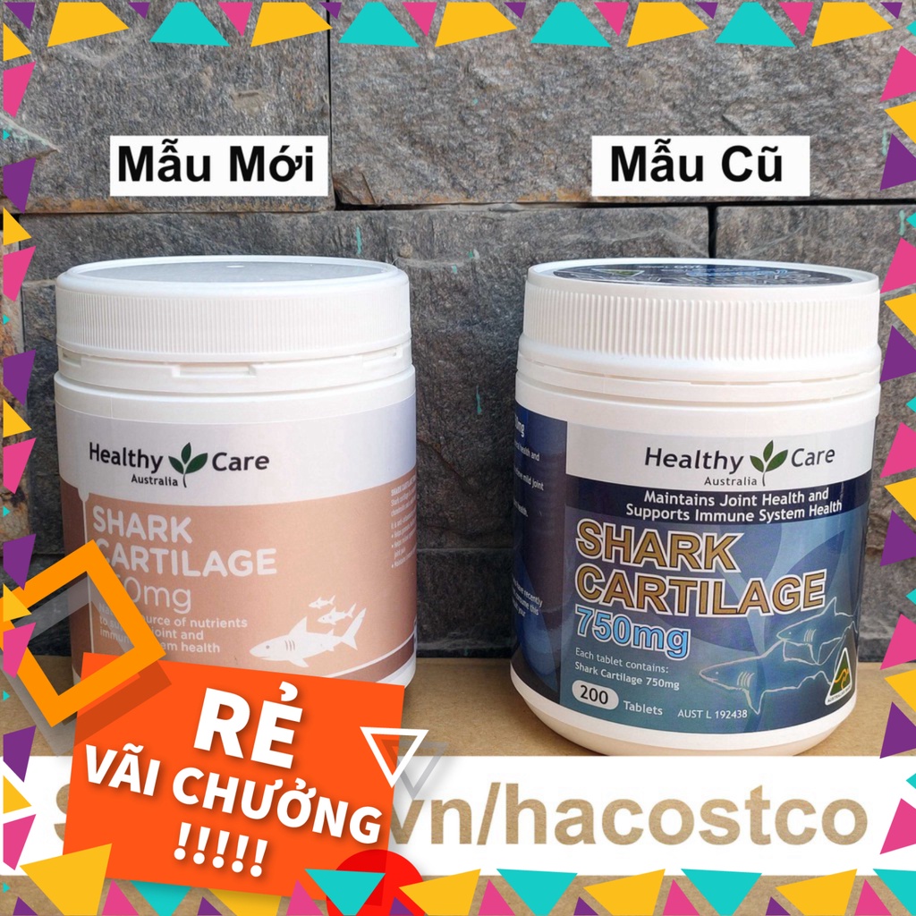 GIÁ HỦY DIỆT Viên uống Shark Cartilage 750mg Sụn Vi Cá Mập Healthy Care 200 viên - tương trợ xương khớp GIÁ HỦY DIỆT