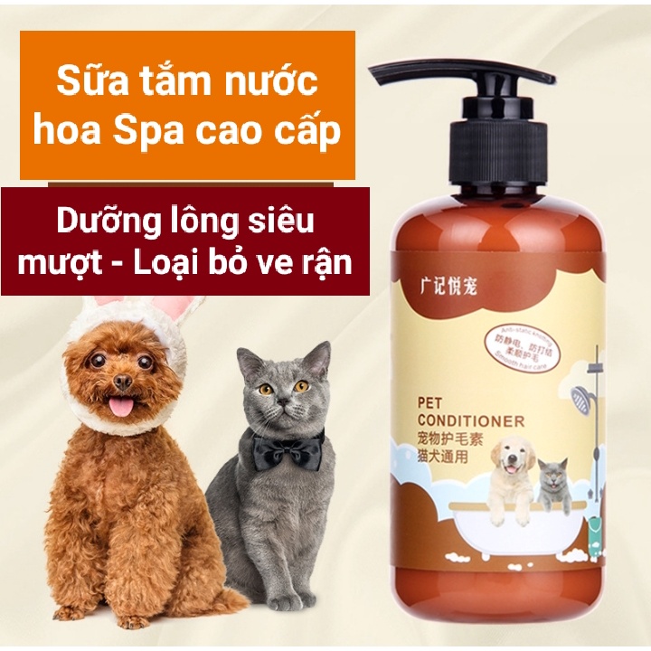 Sữa tắm nước hoa dưỡng lông siêu mượt cho chó mèo 500ml - Loại ve rận, trị ngứa