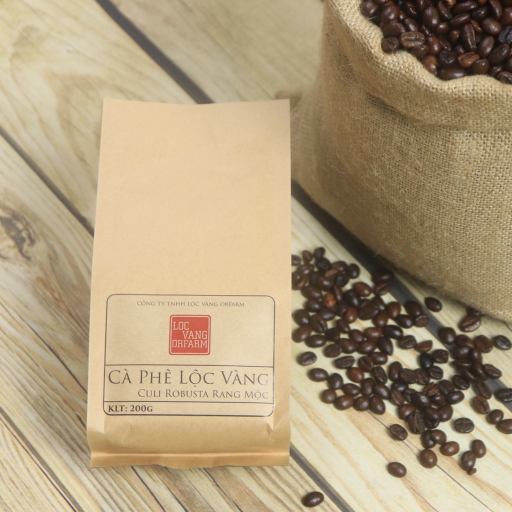 Cà Phê Lộc Vàng CULI ROBUSTA RANG MỘC Nguyên Chất Cafe Rang Xay Bột Pha Phin Và Nguyên Hạt 200g | BigBuy360 - bigbuy360.vn