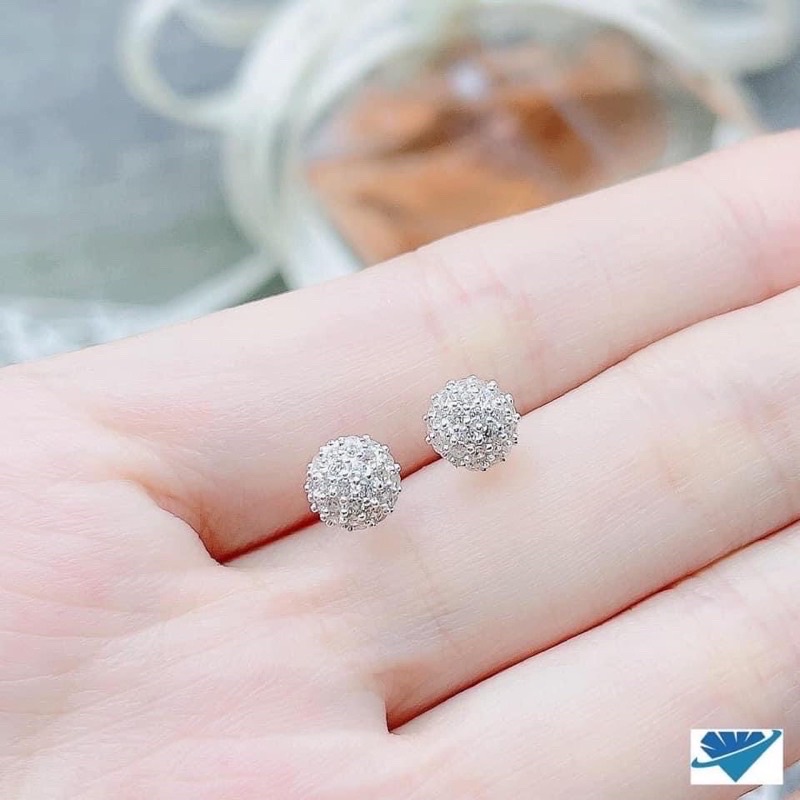 Set dây chuyền bạc nhẫn bạc bông tai bạc ta hình cầu đá hình nấm