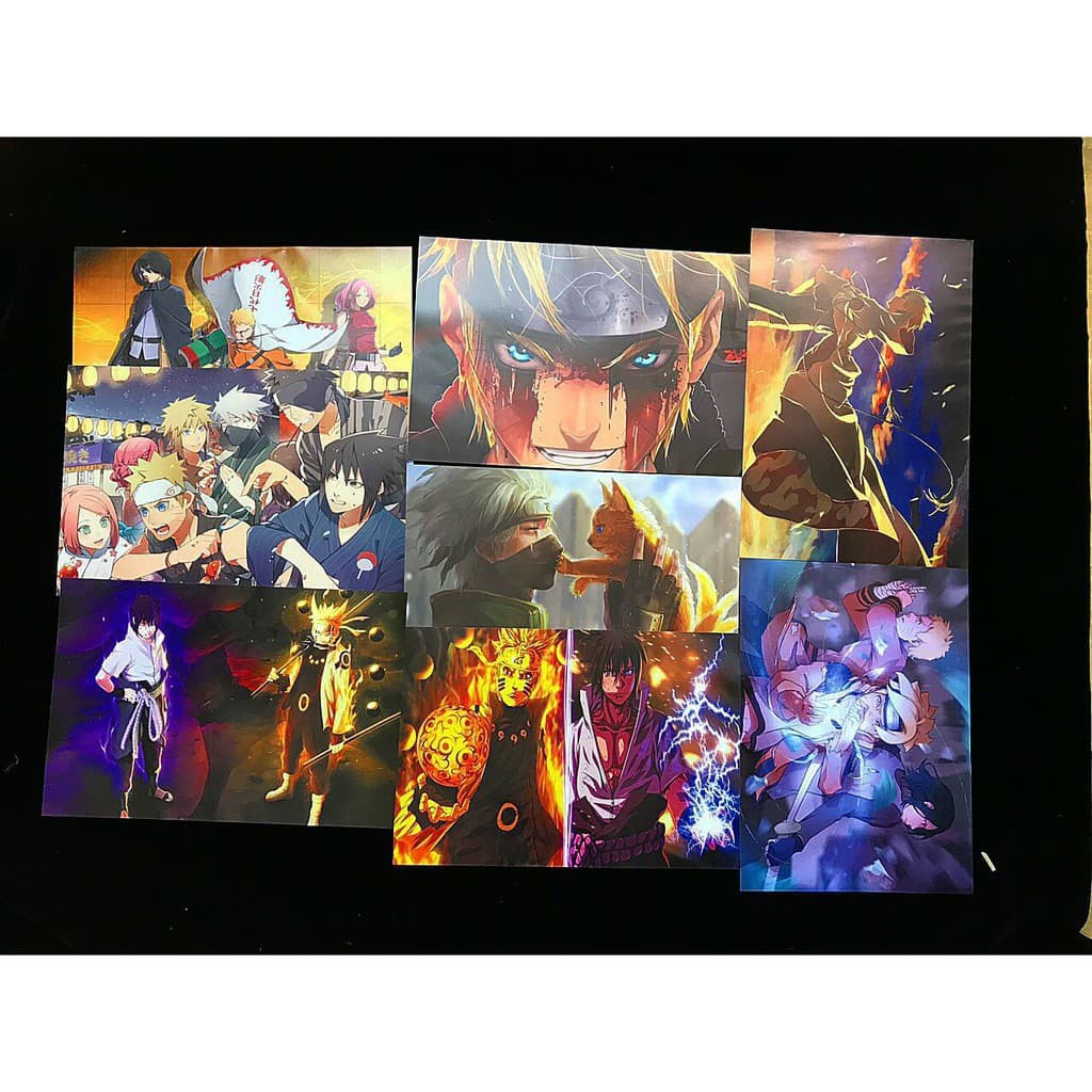 Bộ 8 Tấm Poster A3 anime - Tranh Áp Phích Anime - KnY, Naruto,SAO ,...