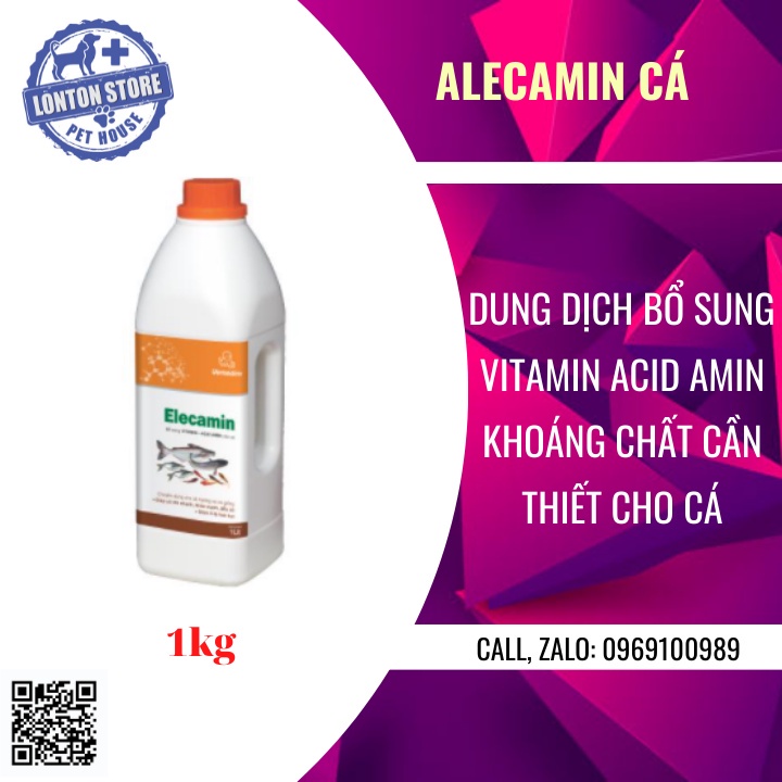 VEMEDIM Elecamin cá, giúp bổ sung vitamin, acid amin cho cá, chai 1lit - Lonton store