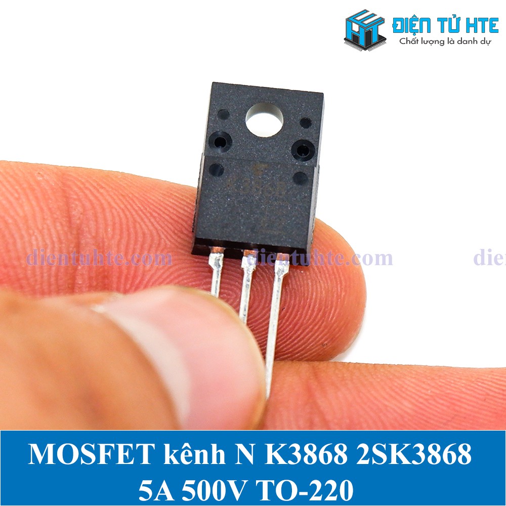MOSFET kênh N K3868 5A 500V TO-220 Mới chính hãng [HTE Quy Nhơn CN2]