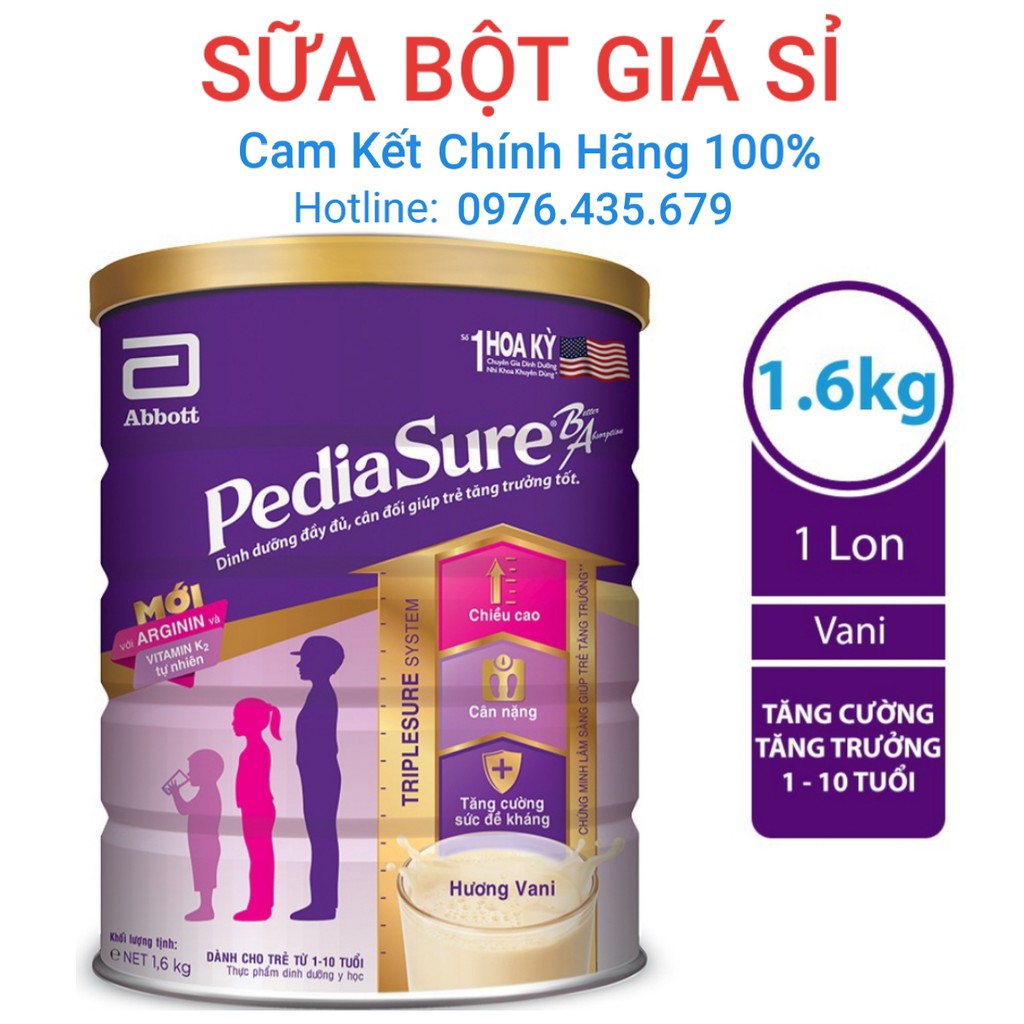 Sữa Bột Pediasure 1.6kg Date 2022