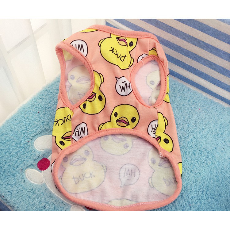 Áo thun không tay in hình chú vịt dễ thương dành cho cún cưng