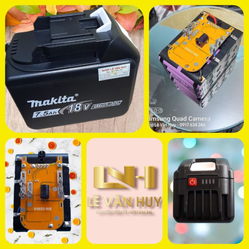 Pin makita 5s - 2 hàng5.2ah - 3 hàng 7.8ah - Pin Hồng mới