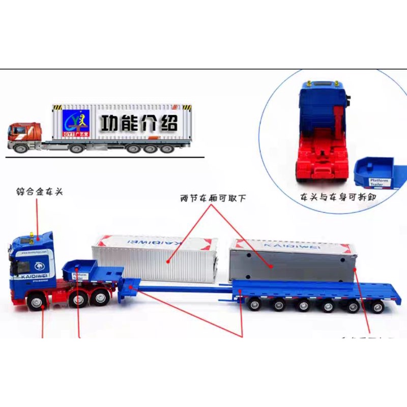 Xe mô hình container hợp kim 1:50