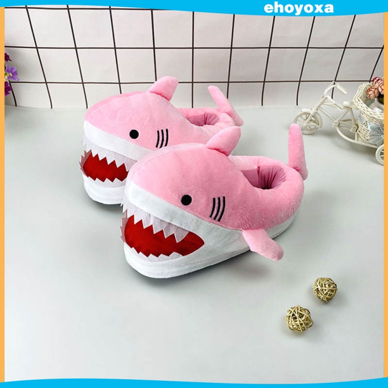 Dép Đi Trong Nhà Hình Cá Mập Phối Lông Dày Mềm Mại Thoải Mái Dễ Thương Cho Cặp Đôi Vào Mùa Đông