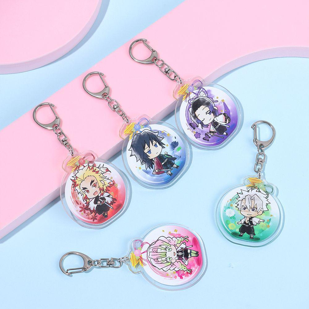 Móc Chìa Khóa Bằng Acrylic Họa Tiết Hoạt Hình Demon Slayer Độc Đáo