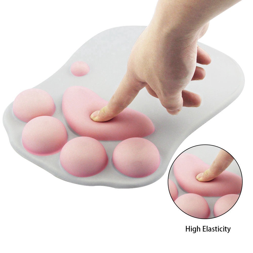 Tấm lót chuột có đệm tay hình bàn chân mèo đáng yêu Bàn Di Chuột Đệm Cổ Tay Bằng Memory Foam Mềm MạiLót chuột Vải Da Màu Sẵc lớn Thoải Mái Họa Tiết Hoạt Hình Dễ Thương Tiện Dụng Cho Bàn Phím / Chuột Máy