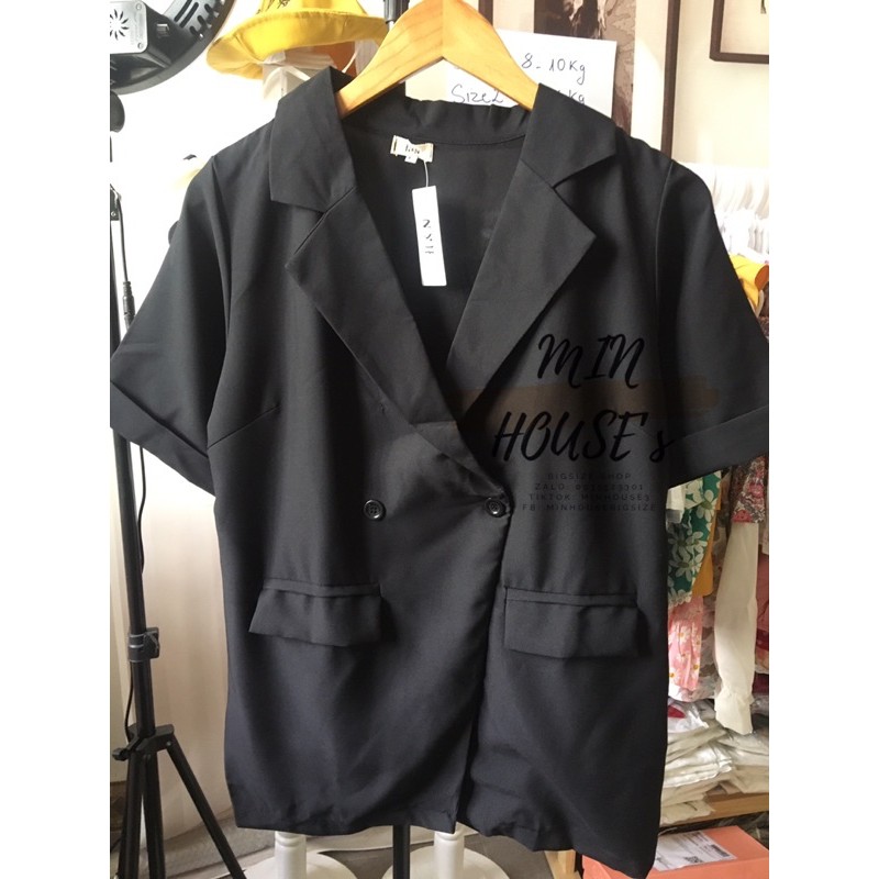 (Có Ảnh Thật ) BIGSIZE Set áo cổ vest blazer S255 (có bán lẻ áo cổ vest A193 + Chân váy dập li nhí CV17) Blazer | BigBuy360 - bigbuy360.vn