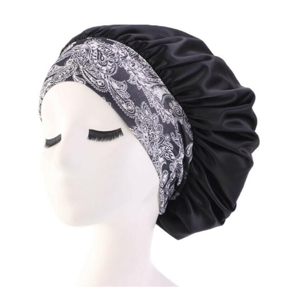 MOILYVN Mũ Trùm Đầu Bằng Lụa In Họa Tiết Hoa Phong Cách Dân Tộc