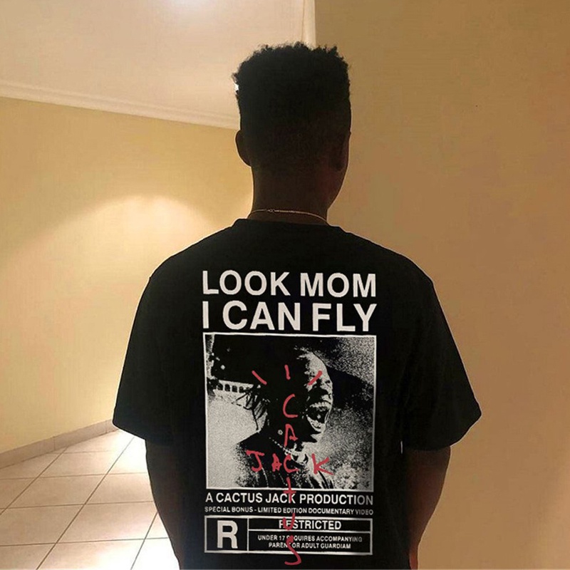 Áo Thun cotton Tay Ngắn In Hình Travis Scott Thời Trang