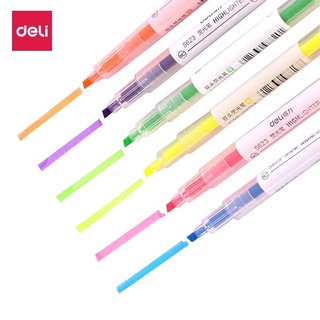 Bút nhớ dòng 2 đầu deli - 6 màu - nét trơn mượt, màu tươi sáng - s627/s736