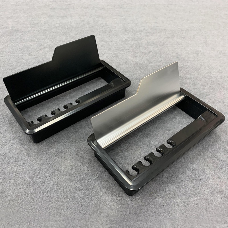 Nắp Luồn Dây Âm Bàn Nhôm Có Lỗ Giữ Dây  - Nắp Hộp Nhôm Âm Bàn Cao Cấp Màu ĐEN Size 160x80mm