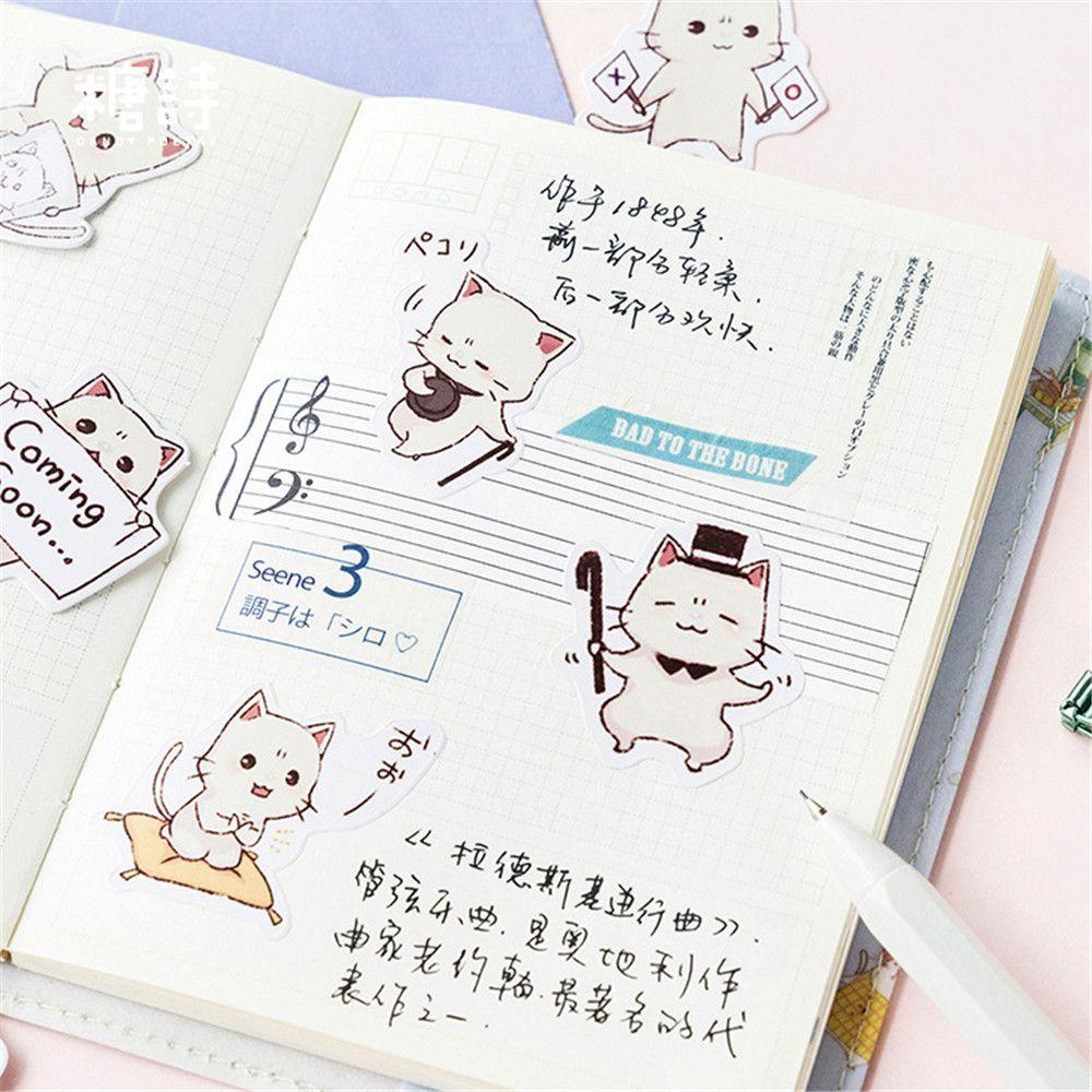 LAYOR1 Sticker Dán Trang Trí Nhật Ký Hình Mèo Dễ Thương
