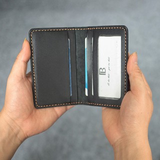 Ví nam nhỏ gọn da bò V130, ví đựng thẻ da thật, khâu tay thủ công, ví nam mini đường chỉ tinh tế, bảo hành 12 tháng