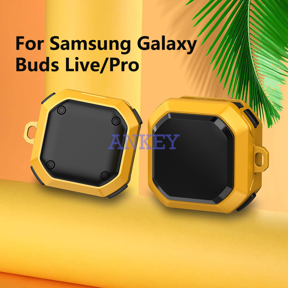 Samsung Galaxy Buds Pro / Buds Live Case Earphone Hard Plastic Case for Earbuds Waterproof Shockproof Case Soft Protective Case Headphone Cover Headset Skin with Hook