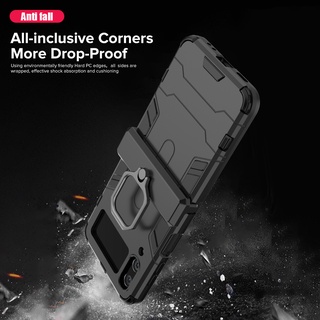 Heavy Duty Shockproof Bumper Protect Case For Samsung Galaxy Z Flip 4 5G flip4 Holder Ring Armor Cover