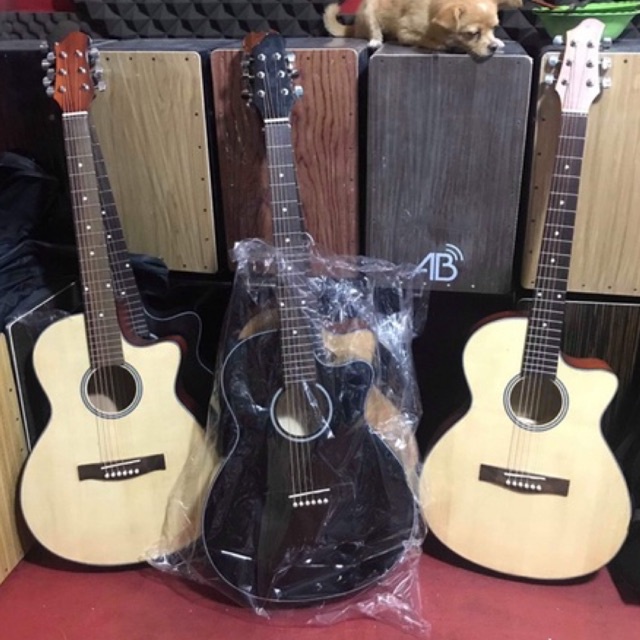Đàn Guitar Acoustic AC-15 Có Ty Chỉnh Cần 2 Chiều Tặng Kèm 15 Món Phụ Kiện Bảo Hành 5 Năm
